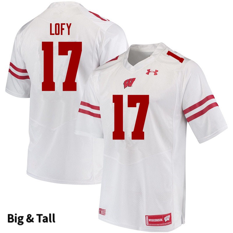 Wisconsin Badgers Men's #17 Max Lofy NCAA Under Armour Authentic White Big & Tall College Stitched Football Jersey FA40K43JP